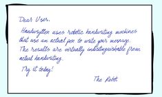 a handwritten note from the editor