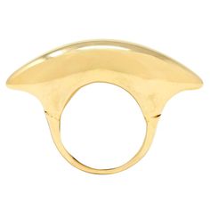 Designed as a fanning domed form with subtle arc Terminals extend over flanking fingers With grooved shoulders  Complete by high polish finish Stamped with Italian hallmarks for 18 karat gold Fully signed for Effedue  Circa: 1970s Ring Size: 7 and sizable Measures north to south 8.0 mm and sits 9.0 mm high Total Weight: 9.0 grams  Stock Number: We-13535 Rolling Ring, Yellow Gold Cocktail Ring, Malachite Rings, Bar Ring, Gold Cocktail Ring, Gold Cocktail, Domed Ring, Wrap Rings, Gold Wire