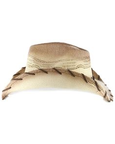 Cody James® Saddle Straw Cowboy Hat, Brown Western Cream Straw Hat With Short Brim, Cream Western Straw Hat With Short Brim, Western Style Cream Straw Hat With Short Brim, Cream Western Toquilla Straw Hat, Country Style Straw Brimmed Hats, Cream Toquilla Straw Western Hat, Woven Sun Hat With Short Brim For Rodeo, Short Brim Woven Straw Hat For Ranch, Flat Brim Woven Sun Hat For Rodeo