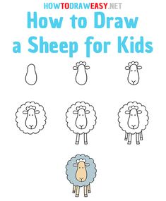 how to draw a sheep for kids