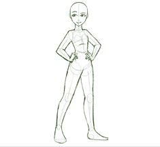 a drawing of a woman in tights with her hands on her hips and legs crossed