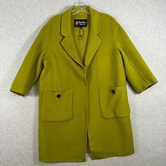 (eBay) Find many great new & used options and get the best deals for Roberto Capone Made In Italy Womens Wool Cashmere Jacket Green Size Large NWOT at the best online prices at eBay! Free shipping for many products! Retro Solid Color Outerwear For Work, Retro Long Coat Outerwear With Pockets, Retro Oversized Outerwear For Work, Retro Long Coat For Workwear, Green Workwear Outerwear With Patch Pockets, Fitted Green Outerwear With Pockets, Retro Green Outerwear With Pockets, Vintage Pea Coat With Pockets For Workwear, Vintage Style Pea Coat With Pockets For Work