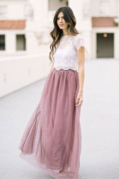 Boutique Quotes, Dress With Lace Top, Skirt Diy, Morning Lavender, Tulle Maxi Skirt, Constantly Evolving, Boho Bridesmaid, Long Bridesmaid Dress, Bridesmaid Gown