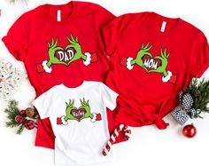 Grinch Christmas Family Shirts, Funny Family Christmas Shirts Zazzle, Matching Grinch Shirts, Grinch Birthday Shirts, Grinch Family Christmas Shirts, Family Christmas Shirts Ideas, Custom Family Christmas Shirts, Grinch Christmas Shirts Family, Friendsmas Shirt Ideas