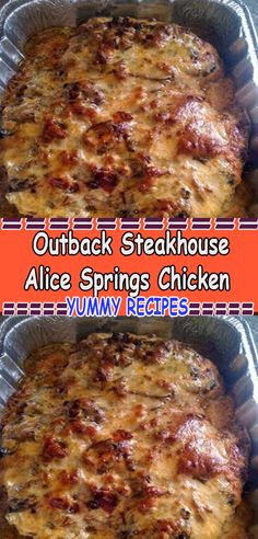 two pictures side by side with the words weight watchers outback steakhouse alice springs chicken