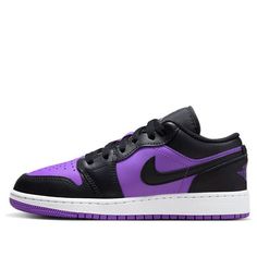 (GS) Air Jordan 1 Low Purple Venom 'Purple' 553560-505 Purple Leather Low-top Jordan Shoes, Purple Leather Sneakers With Rubber Sole, Purple Low-top Sneakers With Contrast Sole, Low-top Purple Sneakers With Contrast Sole, Purple Leather Sporty Sneakers, Purple Low-top Skate Shoes For Sports, Purple Streetwear Sneakers With Contrast Sole, Purple Sports Sneakers With Contrast Sole, Purple Sneakers With Contrast Sole For Sports