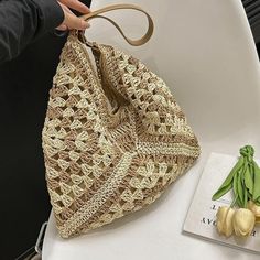 Summer Women Weave Straw Tote Bag New In Travel Big Beach Bags Handmade Lady High-capacity Handbag [23y 8m 29d] Large Capacity White Shoulder Bag For Beach Season, Large Capacity White Shoulder Bag For Beach, Beige Handheld Bag For Vacation, Large Capacity White Shoulder Bag For The Beach, Trendy Handheld Hobo Bag For Beach, White Hobo Shoulder Bag For Beach Season, White Large Capacity Shoulder Bag For Beach Season, Summer Cream Bucket Bag With Large Capacity, Summer White Hobo Bag With Large Capacity