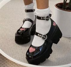 Cute Platform Shoes Aesthetic, Cutecore Shoes, Shoe Inspo, Swag Shoes, Pretty Shoes, Dream Shoes, Mary Jane Shoes