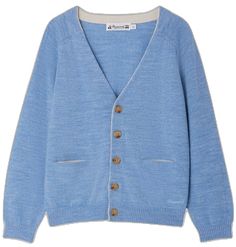 Boys Cardigans, Dress With Jean Jacket, Knit Edge, Baby Boy Accessories, Dolce And Gabbana Kids, Stella Mccartney Kids, Cornflower Blue, Suits Coats, Blue Wool