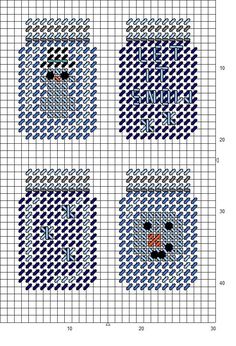 four squares that have been made to look like they are in the same pattern