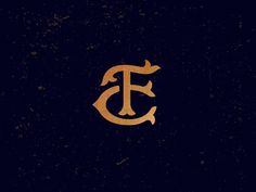 the letter f in gold on a black background