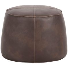 Mitchell Ottoman, Havana Dark Brown - Furniture - Chairs - High Fashion Home Employee Lounge, Brown Leather Ottoman, Brown Ottoman, Faux Leather Ottoman, Tea Lounge, Small Ottoman, Desk In Living Room, Chestnut Hill, Leather Pouf