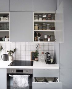 the kitchen is clean and ready to be used as a place for cooking or baking