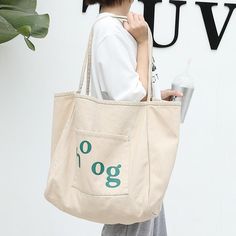 Buy 2021 Fashion Khaki Canvas Soft Tote Bag Large Shoulder Bags for Women Worldwide Free shipping and return, color: Khaki , material: Canvas Trendy Khaki Cotton Bag, Large Capacity Khaki Cotton Shoulder Bag, Casual Khaki Bags For Shopping, Casual Khaki Shopping Bags, Trendy Khaki Canvas Tote Bag, Casual Khaki Bags For On-the-go, Canvas Letters, Casual Tote, Large Shoulder Bags