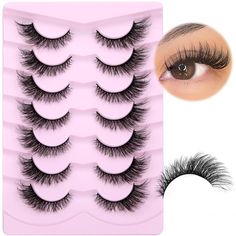 PRICES MAY VARY. 💗Natural Look Silk Lashes: 6D fluffy and wispy silky lashes are made of synthetic mink hair. Natural false eyelashes are soft to the touch and friendly to sensitive skin. Layers of fluffy lashes mink will help you easily create a natural look at home. No waiting, cat eye lashes instantly make your eyes look sexy and attractive! 💗Cat Eye Lashes Style: The end of fox eye lashes is 15mm long, wispy natural lashes enlarges your eyes appropriately but not overly. Fluffy cat eye las Eye Lash Style, Fox Eye Lashes, Lashes Natural Look, Lashes Wispy, Fake Eyelash, Cat Eye Lash, Fox Eyes, Lashes Natural, Natural False Eyelashes