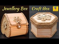 the jewelry box is made out of wood and rope