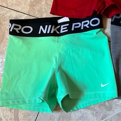 Size Medium Brand New Condition $15 Retail $24 Nike Green Athletic Shorts With Built-in Shorts, Nike Sporty Green Bottoms, Green Nike Athletic Stretch Shorts, Nike Green Stretch Athletic Shorts, Nike Green Athletic Shorts With Built-in Liner, Nike Green Athletic Shorts, Nike Green Sporty Athletic Shorts, Nike Green Shorts With Built-in Liner, Nike Green Training Shorts