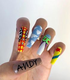 Disney Inspired Nails, Disney Acrylic Nails, Long Acrylic Nail Designs, Dope Nail Designs