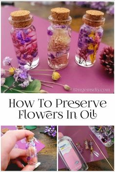 how to preserve flowers in glass jars with corks and glue - click on the image