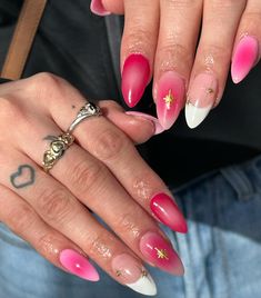 In love 💕 Inspo: @nailzbycielo #nailart #nailtech #nailsalon #thenailbargf #nailartspecialist #nailinspo #greatfallsnailtechs #greatfallssalon #funkynails #weirdnails #3dnailart #auranails Pink Nail Inspi, Pink Acrylic Nail Designs, Nails February, Monochromatic Nails, Acrylic Ideas, Crazy Nails, Hair Skin Nails