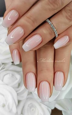 Wedding Nail Ideas, Natural Looking Nails, Nail Art Noel, Natural Acrylic Nails, Wedding Nails French, Nails For Bride, Wedding Nails Glitter, Homecoming Nails Acrylic