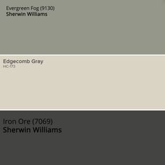 some gray and white paint colors in different shades