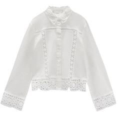 Fabric name: polyester fiber Sleeve Length: long sleeve Color: white Size:XS,S,M,L Size Information (cm): Stitching Shirt, 60 Dress, Blouses Vintage, Shorts Crochet, Zara Australia, Cotton Decorations, Straight Clothes, Zara Outfit, White Lace Blouse