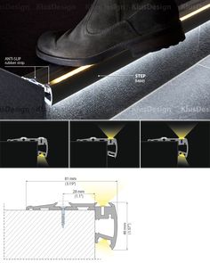 the diagram shows how to use an led strip for shoe laces and shoestring