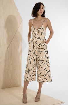 'Power Trip' Culotte Jumpsuit, Alternate, color, Geo Beige Skirt Diy, Power Trip, Culotte Jumpsuit, Outfit Trends, Fashion Weeks, Look Fashion