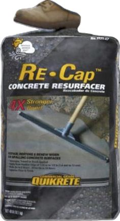 re - cap for concrete resurfacer with rubber soles on the side