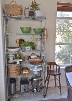 So I created one... BTW... as you scroll through the photos you need to know that editing them takes a ton of time. So in keeping with ... Wire Rack Kitchen Storage Organization Ideas, Ikea Omar, Classy Kitchen, Rental Kitchen, Apartment Kitchen, Kitchen Pantry, Elegant Homes