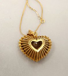 Large 14K Gold Smoky Topaz Quartz Heart Pendant Vintage Jewelry - Etsy Antique Yellow Gold Heart Cut Jewelry, 14k Gold Gemstone Heart Necklace For Anniversary, Yellow Gold Gemstone Heart Necklace, Gold Double Heart Gemstone Necklace, Yellow Gold Double Heart Gemstone Jewelry, Gold Gemstone Heart Necklace For Wedding, Yellow Gold Gemstone Heart Necklace For Anniversary, Anniversary Yellow Gold Heart Necklace With Gemstone, Gold Open Heart Jewelry With Gemstone