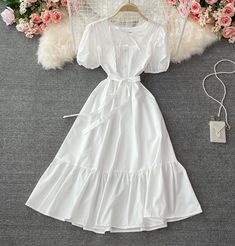 White A Line Dress, Tight Dress Outfit, Short Dress Styles, Design Clothes, Fashion Attire, Modest Fashion Outfits, Line Dress, Fashion Design Clothes, Girls Fashion Clothes