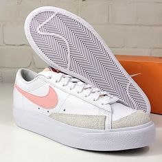 New In Box. Never Worn. Nike Blazer Low Platform Sneaker White / Pink Glaze-Summit White Dj0292 103 Women's 9.5 S4 Nike White Skate Shoes With Contrast Sole, White Sneakers With Perforated Toe Box For Spring, White Spring Sneakers With Perforated Toe Box, Spring White Sneakers With Perforated Toe Box, Nike Skate Shoes With Gum Sole For Spring, Nike Skate Shoes With Gum Sole, White Sneakers With Rubber Sole For Spring, White Vulcanized Sole Sneakers For Spring, Spring Skate Shoes With Cushioned Footbed And White Sole