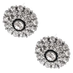 measures(inch) : length 1 Glamorous Round Hoop Earrings For Wedding, Glamorous Round Diamond Earrings For Anniversary, Silver Crystal Clip-on Jewelry, Nickel-free Round Crystal Earrings For Party, White Round Crystal Earrings, Nickel-free Crystal Earrings For Party, Sparkling Round Jewelry For Evening, Silver Hoop Earrings With Sparkling Stones For Wedding, Metal Hoop Earrings With Sparkling Stones For Wedding