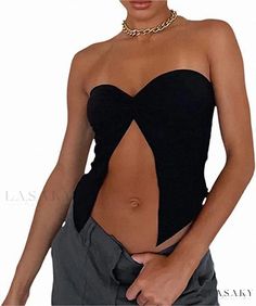 Lasaky - Whisper-Fine Knitwear for Women Fitted Black Crop Top For Winter, Casual Winter Tops For Club, Casual Winter Club Tops, Casual Club Tops For Winter, Casual Non-stretch Tops For Club, Black Knit Top For Winter Night Out, Black Knit Top For Party In Fall, Black Winter Party Top, Black Top For Winter Party