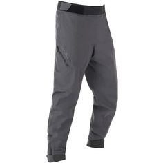 a pair of pants with zippers on the bottom and one leg, in grey