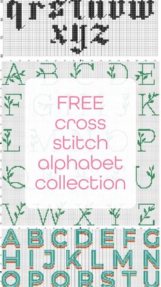 cross stitch alphabets with the letters and numbers in each letter, including one for each letter