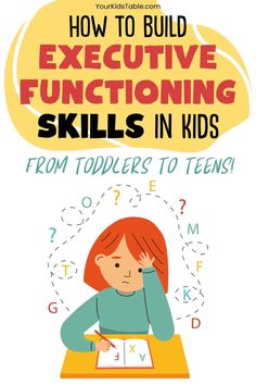 Executive function skills are something that kids can improve over time. Learn activities to improve executive function skills as well as what to executive functioning skills by age to expect from your kids. Learn strategies for kids with ADHD, sensory processing disorder, and those with cognitive impairments. How To Teach Executive Function Skills, Teach Executive Functioning Skills, Executive Function Hacks, Skills By Age, Kids Psychology, Teaching Executive Functioning Skills, Sensory Processing Activities