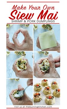 how to make dumplings with step - by - step instructions for making shrimp and pork dumplings