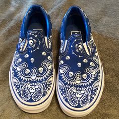 Vans Size 5 Mens (6.5/7 Women), Brand New, Worn Once Around House. Vans Blue, Shoes Vans, Men's Vans, House Sold, Mens Vans, Vans Shoes, Mens Shoes Sneakers, Men's Shoes, Shoes Sneakers