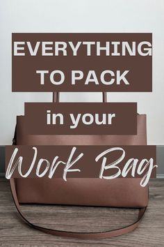 Here is everything to pack in your work bag to have a productive day. Don't let your laptop die, not have proper headphones, or can't get anything done. Office Bag Essentials, Business Writing Skills, Nurse Bag, Work Essentials, Professional Bag, What In My Bag