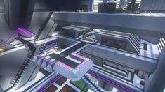 the interior of a futuristic space station