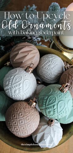 How to Upcycle Christmas Ornaments with Baking Soda Paint - The Simple Homeplace Upcycle Christmas Ornaments, Christmas Crafts Tree, Baking Soda Paint, Diy Christmas Ornaments Ideas, Upcycle Christmas, Christmas Ornaments Ideas, Ornaments Ideas, Painted Christmas Ornaments, Christmas Projects Diy