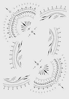 an artistic design in black and white on a light gray background, with small dots