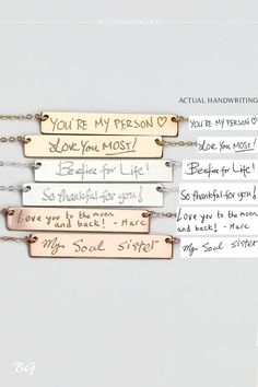 Handwritten necklace Handwriting Necklace Custom, Baguette Diamond Necklace, Floating Diamond Necklace, Kids Handwriting, Engraved Handwriting, Necklaces Ideas, Handwriting Necklace, Handwriting Jewelry, Signature Necklace