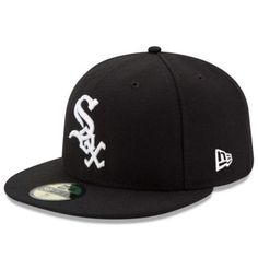 Let everyone know which baseball squad is your favorite with this Chicago White Sox Authentic Collection On-Field 59FIFTY fitted hat from New Era! Brand: New Era; Contrast-color undervisor; Fitted; Flat bill with ability to curve; High Crown; Imported; Material: 100% Polyester; Officially licensed; Raised embroidery; Six panels with eyelets; Structured fit; Wipe clean with a damp cloth. | New Era Men's Chicago White Sox MLB Chicago Sox Game Authentic Collection On-Field 59FIFTY Fitted Hat, Black Swag Hats, Sox Hat, 59fifty Hats, New Era Cap, New Era 59fifty, Fitted Caps, White Sock, Fitted Hat, Kids Hats