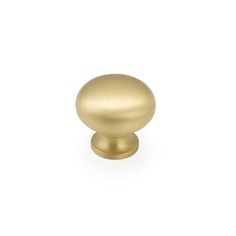 an antique brass cabinet knob on a white background