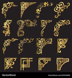 the golden alphabets and numbers are in different styles