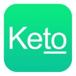 the keto logo is shown in white and green